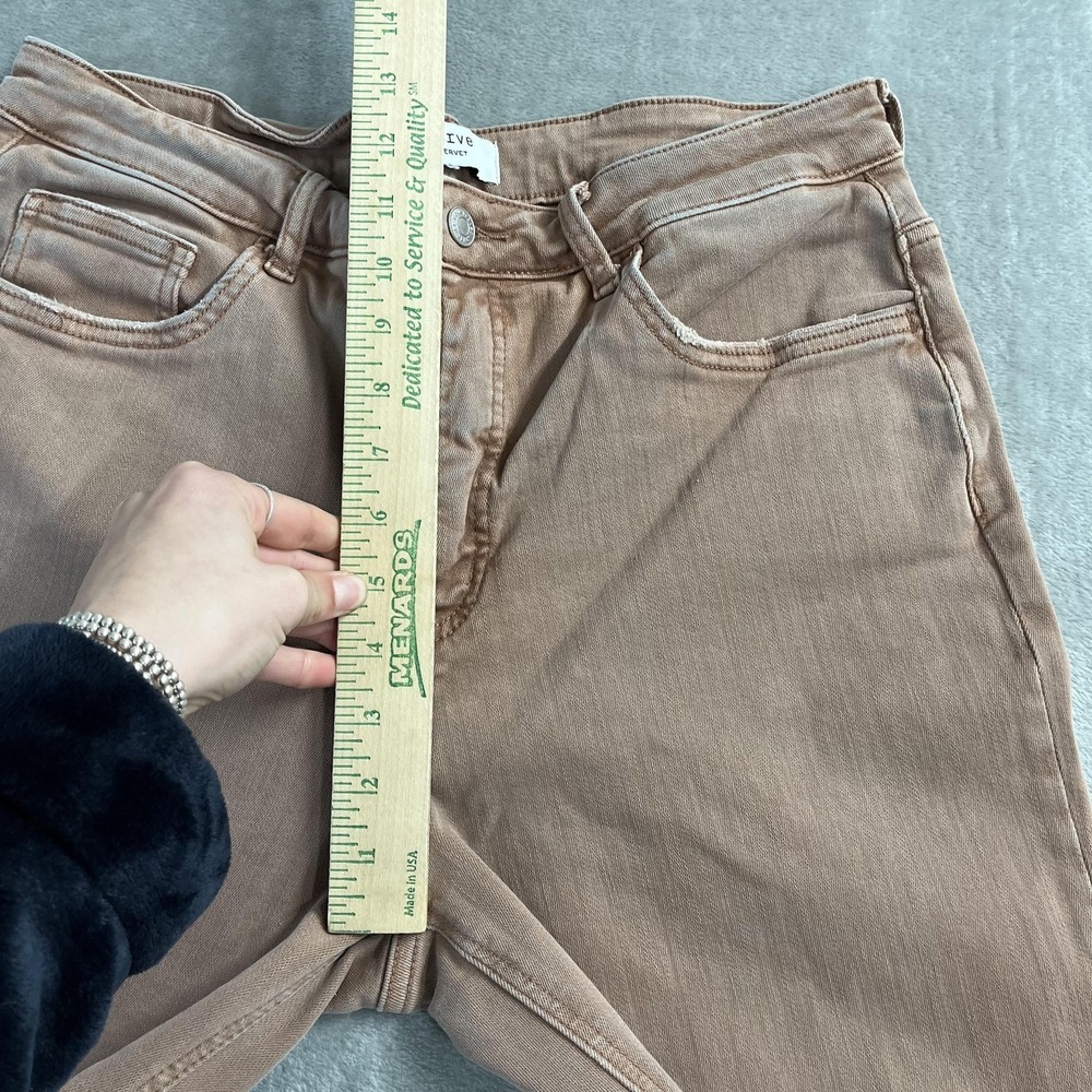Lovervet By Vervet Wide Leg Jeans Juniors 13 Beige Hi-Rise Stretch Raw Hem 31x31 - Picture 10 of 11